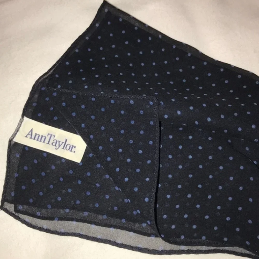 LOT‎ OF 2 Ann Taylor Polka Dot Scarf 100% SILK